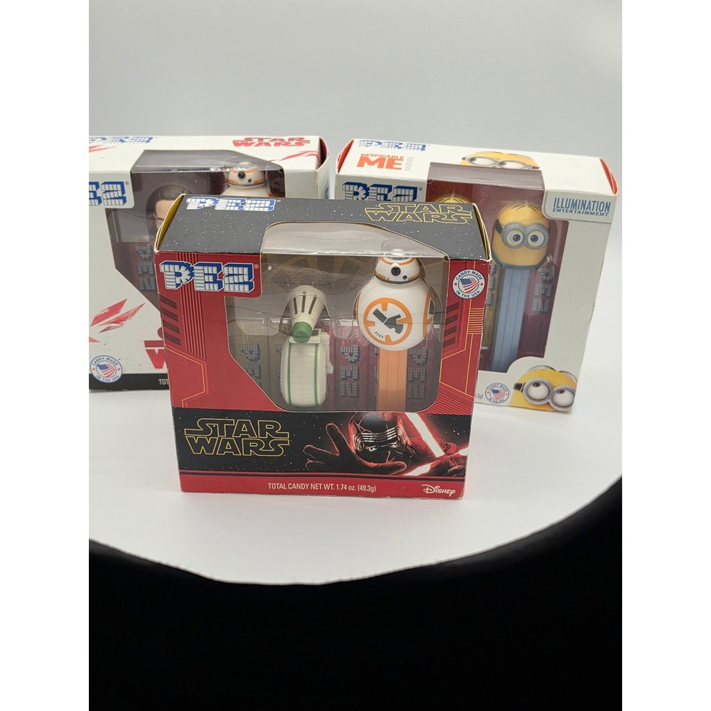Lot of 3 PEZ Disney Star Wars BB-8 Rey D-O Despicable Me Minions